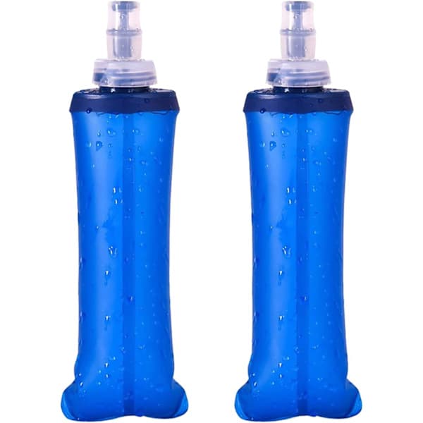 2-pack 250 ml mjuka hopfällbara vattenflaskor, TPU löparhydreringsflaska för sport [JUN]