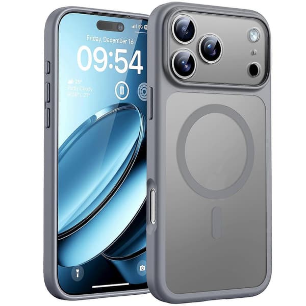 Magnetisk etui til iPhone 17 Pro 6,3 tommer, kompatibel med MagSafe (grå)