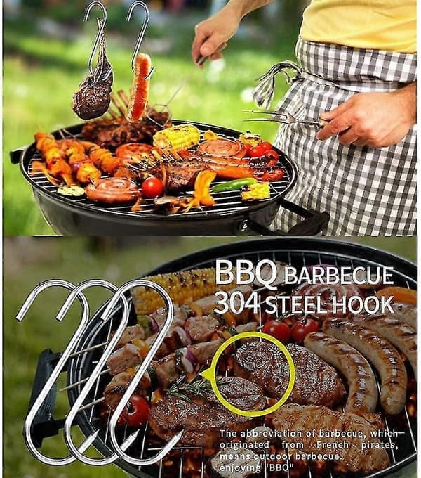 Köttkrokar, 10 st slaktarkrok i rostfritt stål [DB] 15 cm 15cm