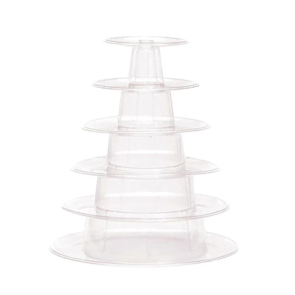 Macaron Kake Display Stativ 6-lags Rund Plast Kake Tårn Stativ-