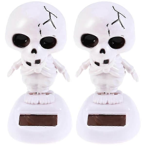 2025 2 st Halloween Solar Dancing Decor Solar Dancing Skeleton Ghost Decor för bil Halloween dekoration