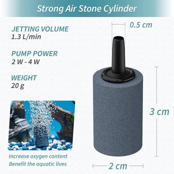 Luftsten - 10-pack - 3 cm cylinder - Bubbel diffusor - För akvarier och DWC-system
