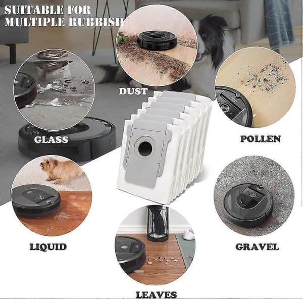 10 stk Irobot Roomba i7-pose, erstatningsstøvposer for iRobot Roomba i7 i7+ / i7 Plus E5 E6 E7 S9 S9+ støvsuger