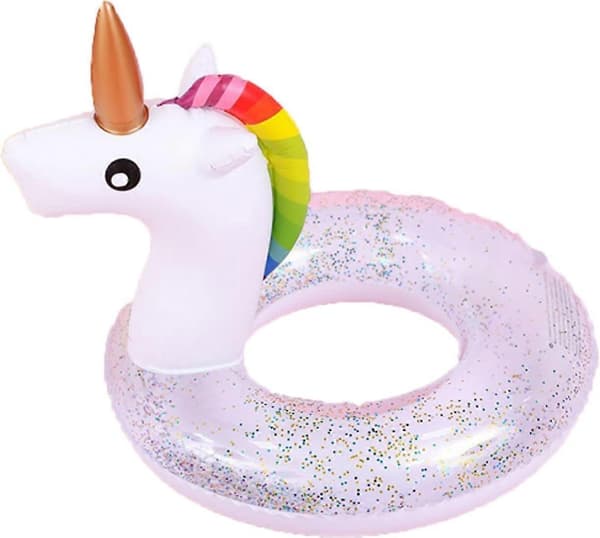 Oppustelig badering til sommeren, oppustelig poolfloat - Søde glitter svømmeringe Strandfest Vandunderholdning