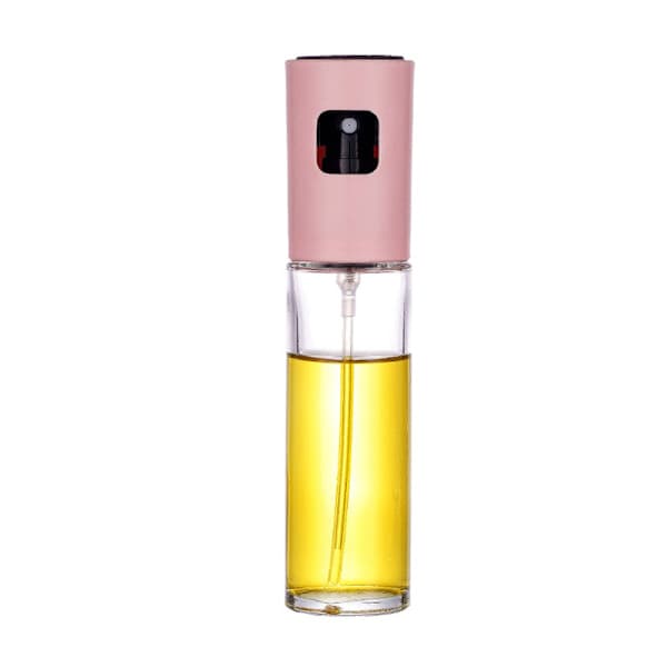 Sprayflaske i rustfrit stål, tryktype - 100 ml - plastik pink