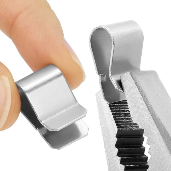 Pakke med 25 U-formede clips i 304 rustfrit stål, fastgørelsesclips, størrelse 21,4 x 12 mm, til 3 x 7,5 mm paneler