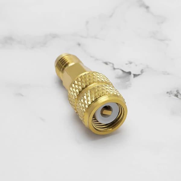 R410A Adaptere - Pakke med 2 - Massiv Messing - SAE 5/16 til 1/4 Konvertering - Mini-Split Aircondition