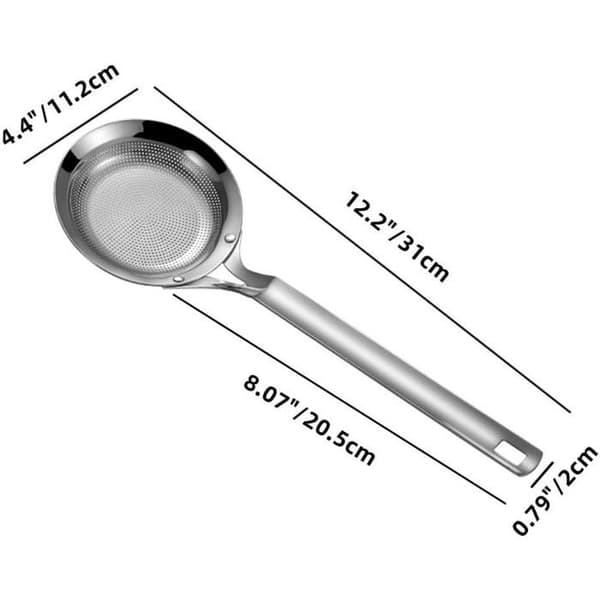 Si i rustfrit stål - 1 stk. - Finmasket - Langt ergonomisk håndtag - Hverdags køkken - Diameter 11,2 cm
