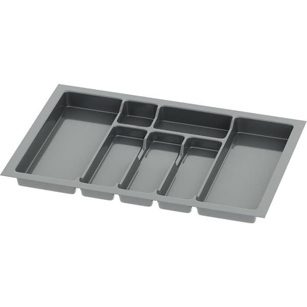 Bestikkskuff for 70 cm skuff - 1 enhet - Antrasitt plast - 7 kuttbare rom - Cu