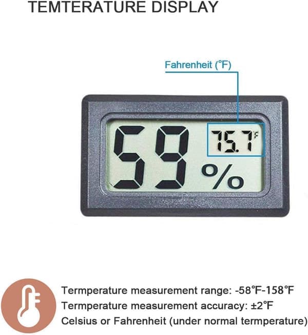 Mini Digital Termometer Hygrometer 4 stk. LCD til krybdyrterrarium fugtighedsmonitor [Ho]