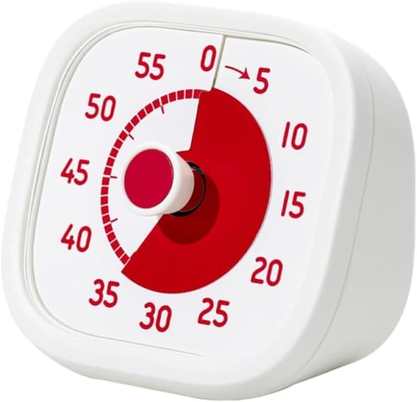 Visuell timer for barn 60 minutter nedtelling for klasserom hjemme matlaging undervisning hvit [Ho]