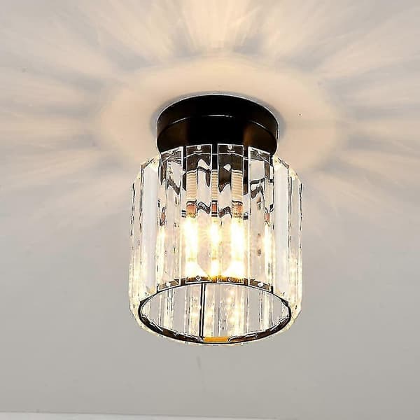 Loftlampe Moderne Mini Krystal Pendellampe Til Køkkenø Spisestue Soveværelse Korridor E26 Sort