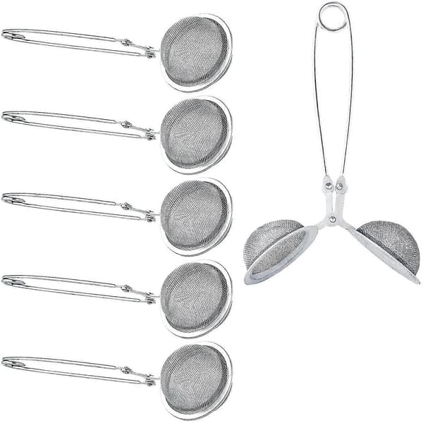 6-pak te-infuser i rustfrit stål med net og håndtag