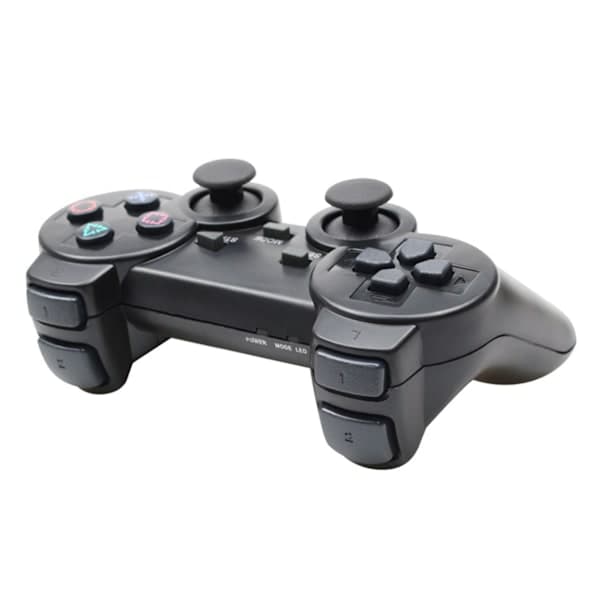 Trådløs spilcontroller dobbelt vibration 2,4 GHz lav latens fjernbetjening spilcontroller til PS2 sort