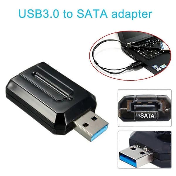 Nopea USB 3.0 - SATA-sovitin Plug and Play -toiminnolla 3Gbps ESATA