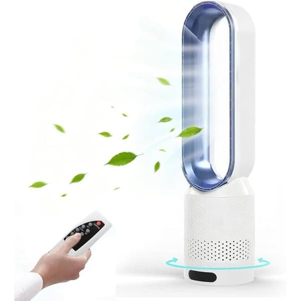 Bladeless Tower Fan with Remote Control, 58cm Height with 8 Speeds, 90° Oscillation, Silent Tower Fan with Timer, (B)