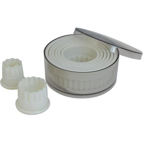 Rund räfflad kakform - Set om 9 - Polyamid - Diameter 2 till 10 cm - Professionell bakning