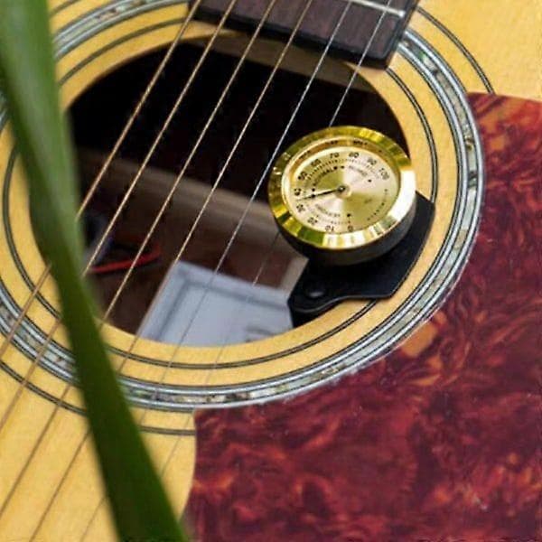2-i-1 gitarrfuktare hygrometer temperaturfuktighetsmätare för akustisk gitarr ukulele fiolspelare utan batteri