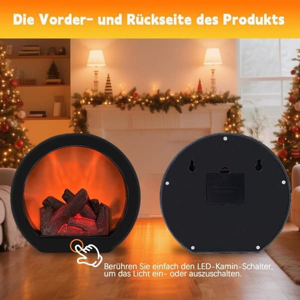 LED-eldstad, beröringsstyrd eldstadslampa, elektrisk eldstad med flameffekt, USB-driven
