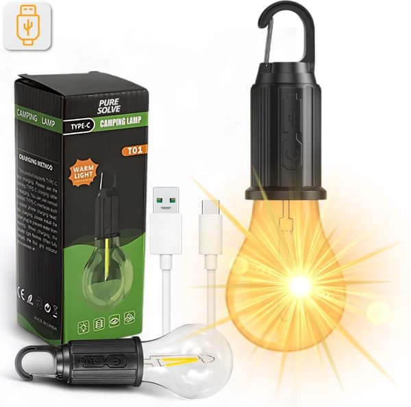 Campinglamper (2-pak) – Nødlamper – 3 tilstande – Campinglanterner – Genopladelige campinglamper – Teltlamper [Ho]