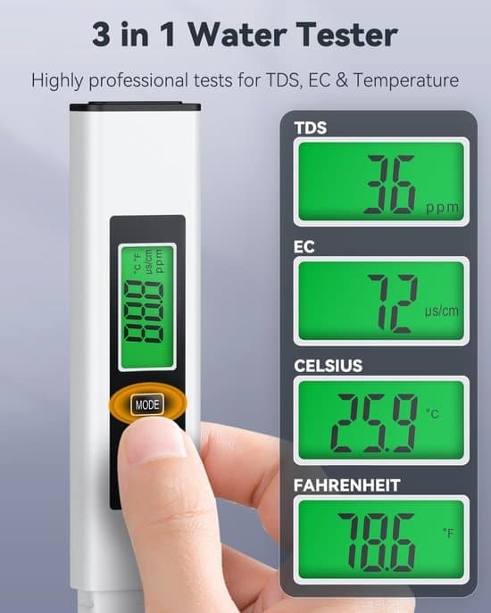 3-i-1 TDS-måler Digital vanntester EC/TDS/temperatur vannkvalitetstester [Ho]