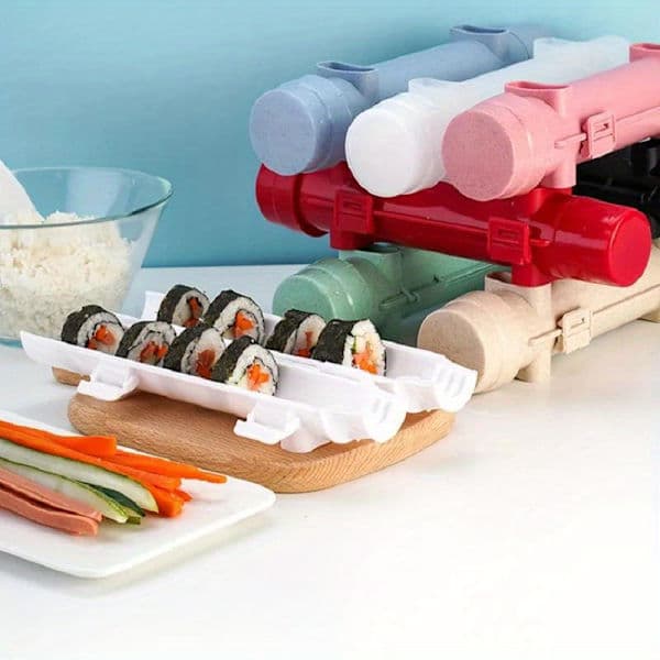 Hurtig Sushi Bazooka Japansk Rullet Risform, PP Materiale Vaskbar til Grøntsager Kød Sort Black