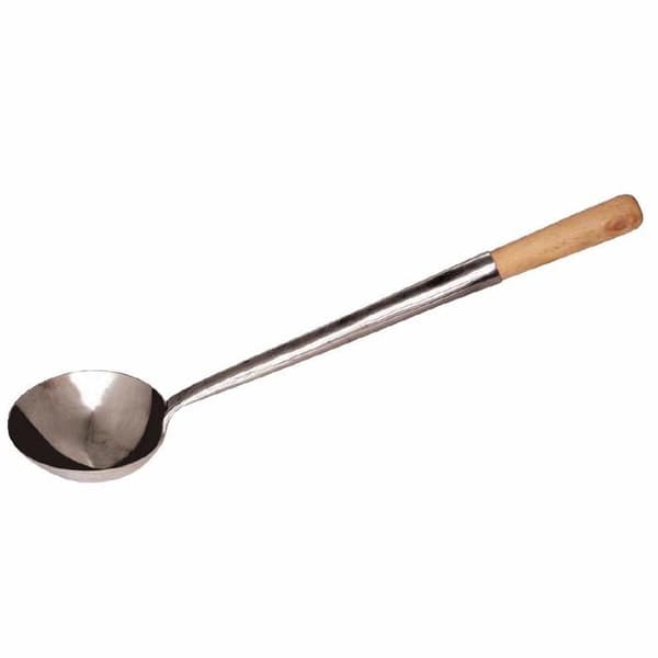 Suppeøse - 1 stk - Rustfritt stål og tre - 200 ml kapasitet - Hverdagsmatlaging - 11 cm
