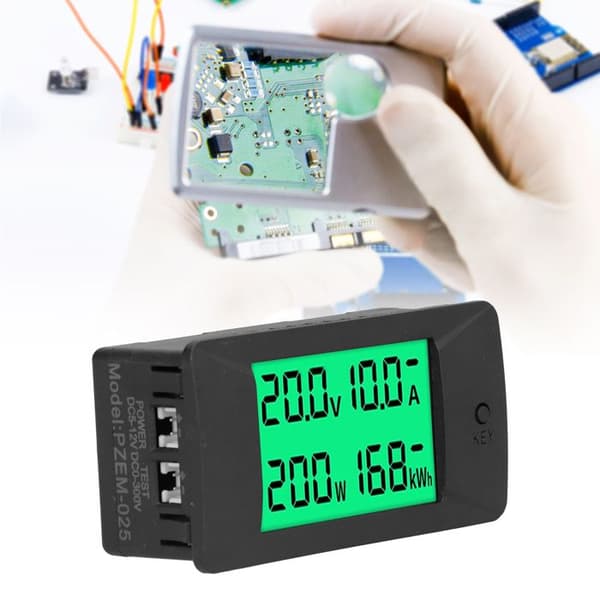 LCD digitalt display energimåler, spænding, strøm og strømforbrugsmonitor, 5-12V DC, PZEM-025