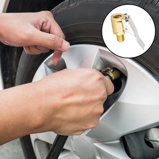 Ventilklämma - Bildäcksventilpump - Bilmässing - 8mm - Däckpump - Anslutning - Biltillbehör - 1st Mässingsdäcksventil Luftpumpklämma, Däckluftklämma [Ho]