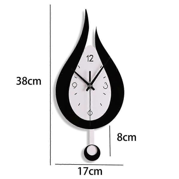 Väggklocka Modern Kreativ Vattendroppe Pendelklocka Med Pendel, Tyst Pendelklocka Siffra Kui-2a