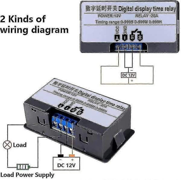 12v Tidsrelæ 12 Volt Timer Relæ Udendørs 10a Digital Tail-off Relæ Justerbar Gave Tw