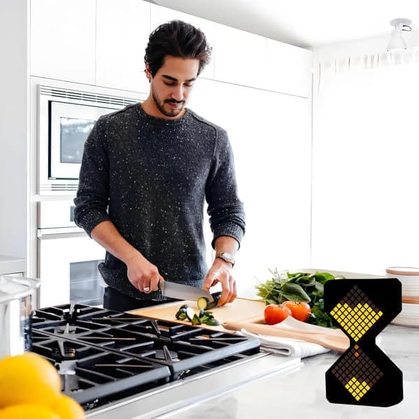 Digital Sand Timer 1-30 Gravity Timer, Dynamic Flow Cube LED nattlys timeglass for klasserom hjemmekontor matlaging – svart lys, gul glød (Ho)