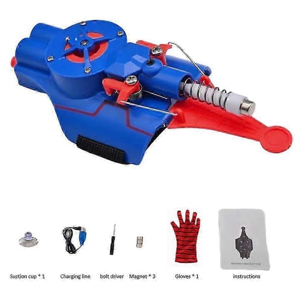 Spiderman Web Shooter Launcher String Legetøj Elektrisk Rul I Spider Web Shooters Børn Spider Silk Handsker Rollespil Legetøj Blå Blue