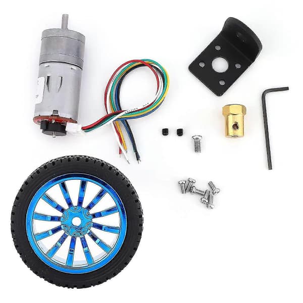Gearet motor, DIY-encoder-gearmotor med monteringsbeslag 65 mm hjulsæt til smart robotprinter (hastighed 1000)