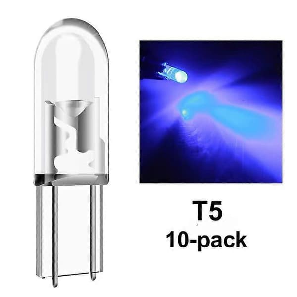 T5, blå, COB, LED, 10-pakning, 12V Blå