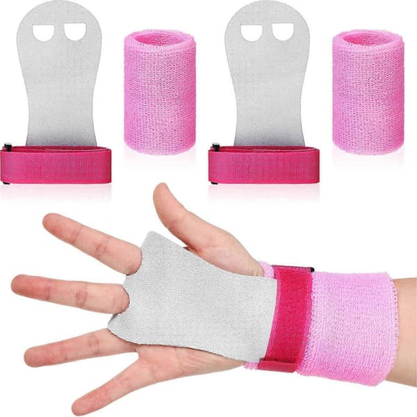 Børnegymnastikgreb Håndledsbånd Sæt Håndledsstøtte Grebshandsker Træningshandsker og Håndledsbind til Træning Pink S Pink S