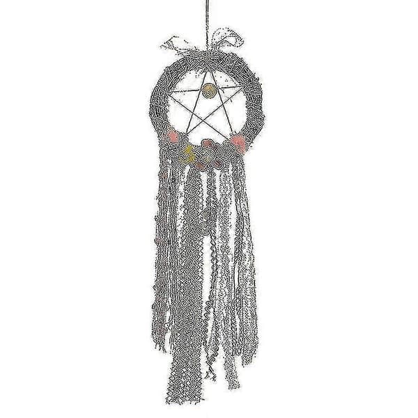Håndlavet drømmefanger-sæt med LED-lys og sløjfe til ophæng