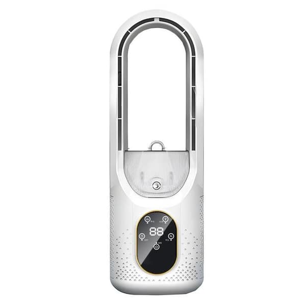 Bladeless ventilator, ultra-kraftig luftstråle, USB, til kontor og hjem (hvid).