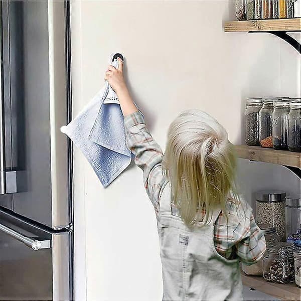 Sæt med 3 håndklædekroge, rustfrit stål/ABS/PVC, selvklæbende, sølv