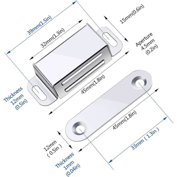 Magnetiska Lås 12 Stycken Magnetiska Skåplås Stark Stark Magnet upp till 6kg för Magnetisk Sko