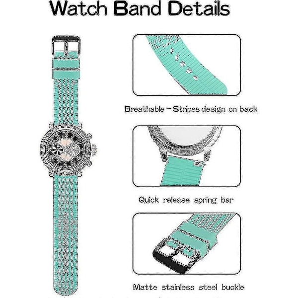 Driven Silikon Klockarmband 18mm 20mm 22mm 24mm. Snabbfäste Klockarmbandsbyte Fri Frakt