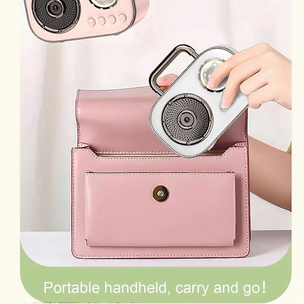 Retro Bluetooth Högtalare Subwoofer Mini Högkvalitativ Skrivbordshögtalare Bärbar Hemhögtalare - Rosa