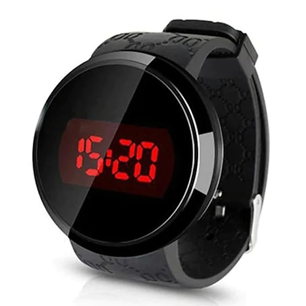 Herr LED Digital Klockor Mode Pekskärm Klockor Herr Sportklockor Silikonarmband Elektronisk Klocka Herr Digital Legering Silikon