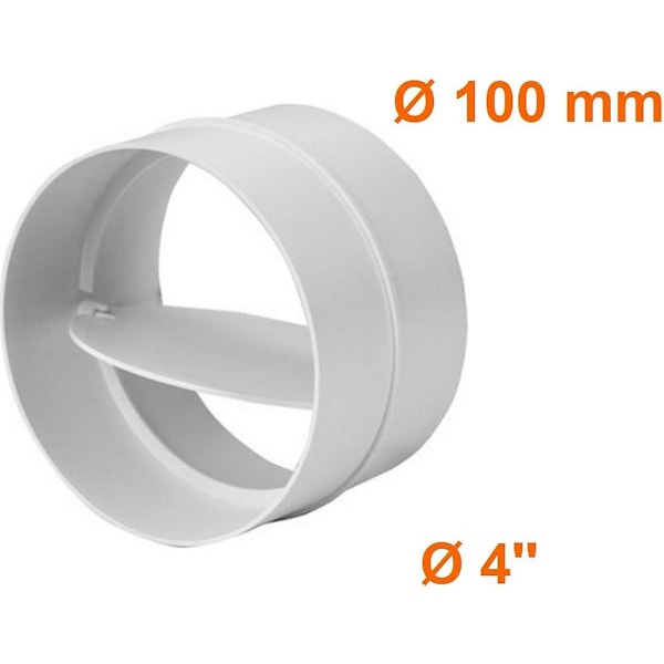 100mm Anslutning med backventil Rund ventilationsrör 100mm