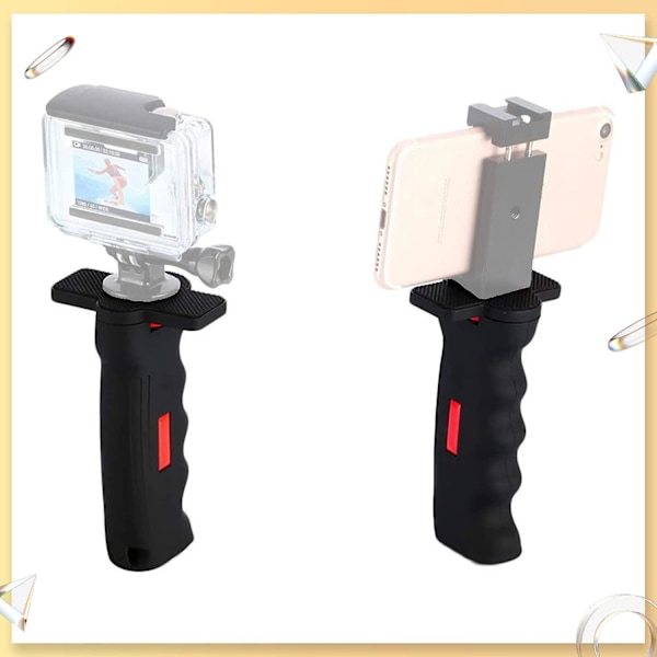 Kamerastabilisatorgrepp - Videokameragrepp med 1/4\" Skruv och Gängade Hål - Ergonomiskt DSLR-Kamerafäste - 12 x 5cm - Svart