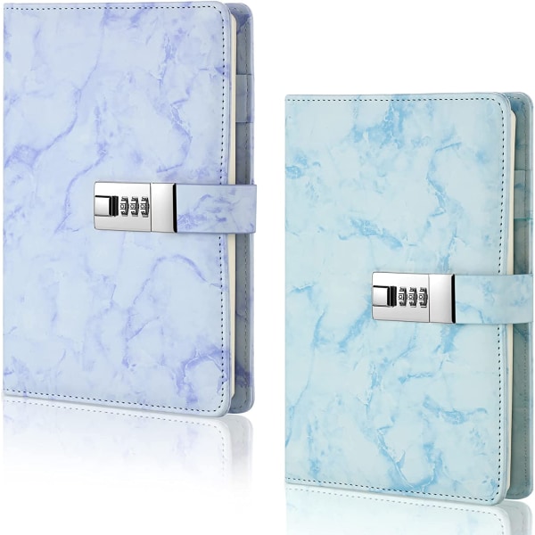 2 delar dagbok med lås för flickor (blått, lila)