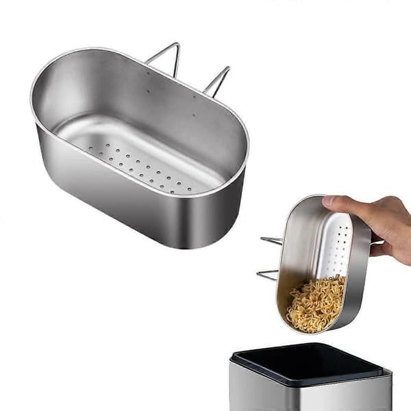Diskho Sil Korg, Rostfri Stål Diskho Avloppskorg, Multifunktionell Diskho Sil Köksmatsfångare för Silning, Dränering, Silver