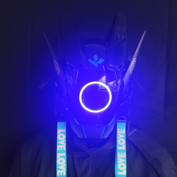 Blå Cyberpunk mask - Cybermask - Samuraihjälm - Taktisk hjälm Cosplay