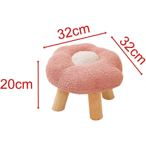 Liten Fotpall, Soffpall, Multifunktionell Bekväm Blomformad Tecknad Sittpuff, för Sovrum Lekrum Sängbord Veranda, Rosa