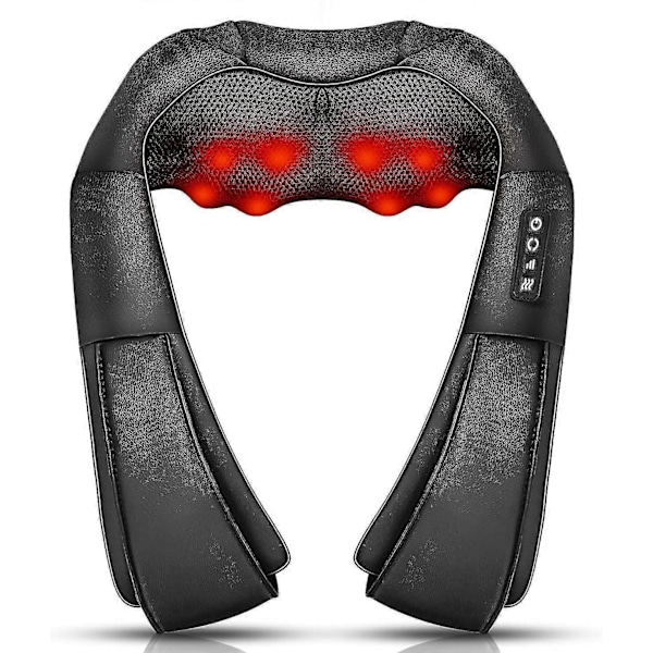 Nackvärmande Massageapparat Rygg Axel Shiatsu Massager Djupvävnadsmassage 3D-knådning Hjälper Till Att Slappna Av Muskler